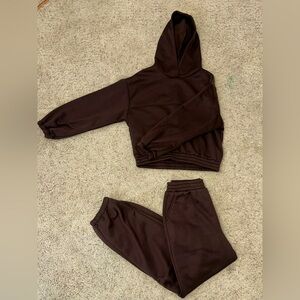 Brown hoodie set